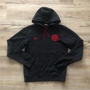 Nike Manchester United Black Hoodie with Red Accents